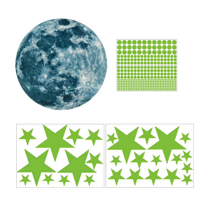 435Pcs/Set 30Cm Moon Stars Dots Green Luminous Wall Sticker Children Room Ceiling Stairs Decoration Fluorescent Mural Decals