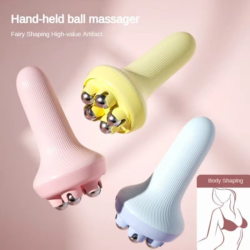 Hand-Held Roller Massager OPP Package Five-Ball Belly Inner Leg Back Meridian Brush Tool Full Body Roller Massager