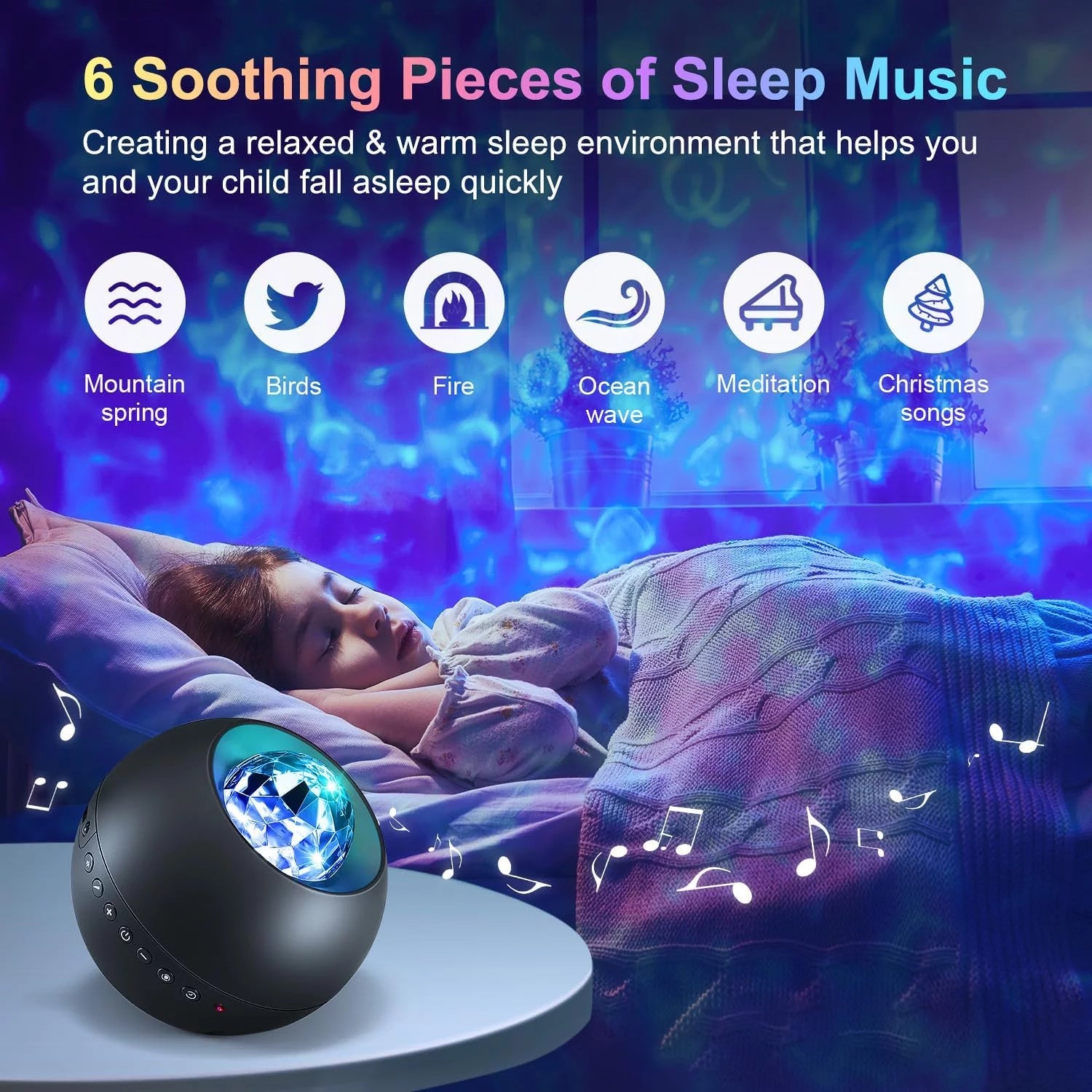 Galaxy Projector for Bedroom, White Noise Galaxy Light, Remote Timer Star Projector, Bluetooth Music Night Light Projector for Kids Teen Adult Bedroom Decor