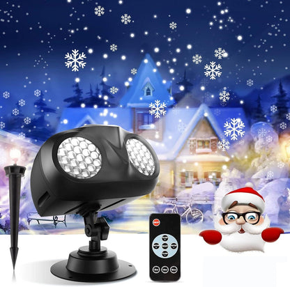 Brighter LED Dynamic Snowflake Christmas Light Projector Snowfall Landscape Lamp