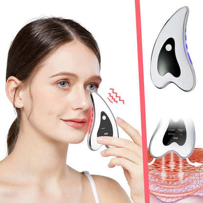 Electric Gua Sha Facial Tools Face Sculpting Tool Lift Tighten Skin Heated Vibration Red Light Massager Anti-Aging Puffiness Double Chin Tension Relief