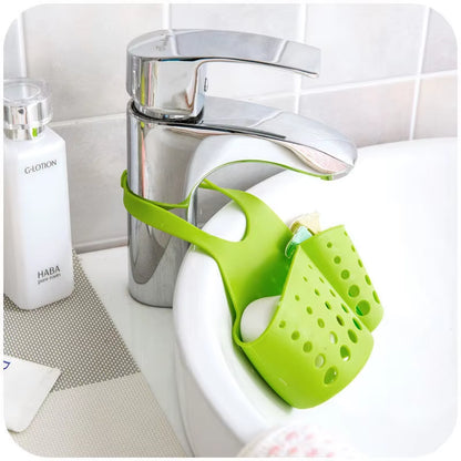 Home Storage Drain Basket Kitchen Sink Holder Adjustable Soap Sponge Shlf Hanging Drain Basket Bag Kitchen Accessories