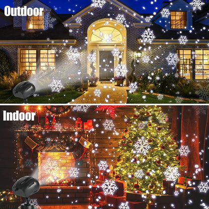 Brighter LED Dynamic Snowflake Christmas Light Projector Snowfall Landscape Lamp