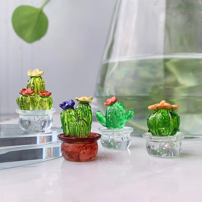 Cactus Figurines Desktop Craft Car Inner Ornaments Adornment Creative Cute Miniature Plant for Automotive Interior Decor