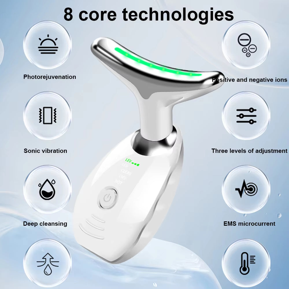 7-In-1 Electric Face Neck Massager EMS Face Massager anti Wrinkle Skin Microcurrent Neck for Daily Skin Care Routine