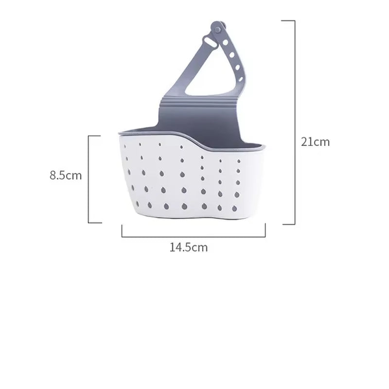 New 1Pcs Kitchen Accessories Utensils Organizer Adjustable Snap Sink Soap Sponge Holder Kitchen Hanging Drain Basket Kitchen Gad