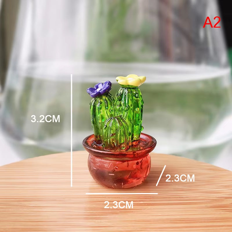 Cactus Figurines Desktop Craft Car Inner Ornaments Adornment Creative Cute Miniature Plant for Automotive Interior Decor