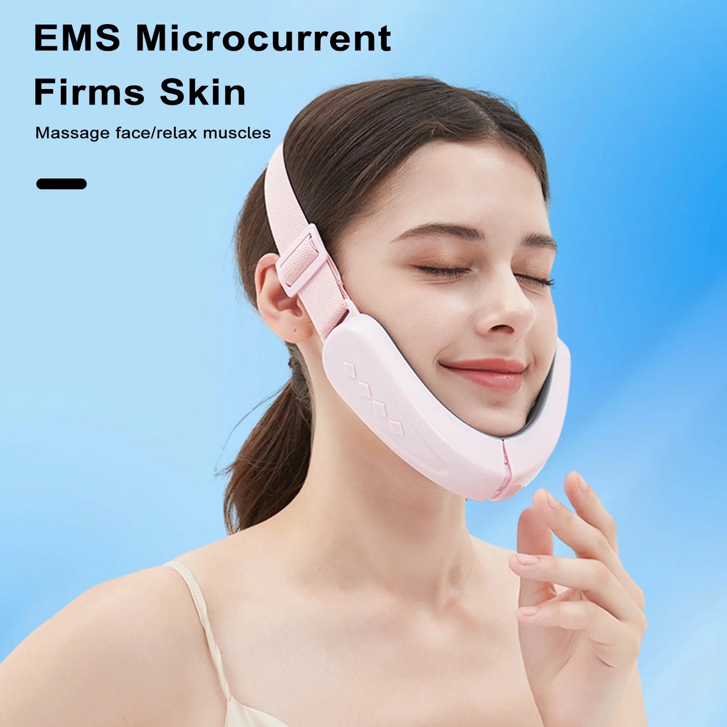 Face Massager Face Lifting Device Microcurrent Fece Slimming Vibration Promote Circulation Double Chin V Line Lift Belt Cellulite Jaw Device