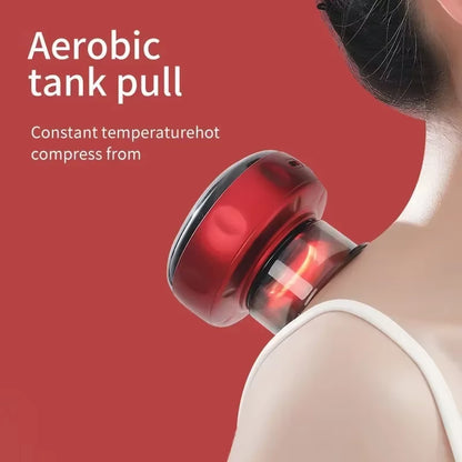 Body Scraping Massage Smart Electric Vacuum Cupping Heating Suction Cup Device Back Neck Arm Massger