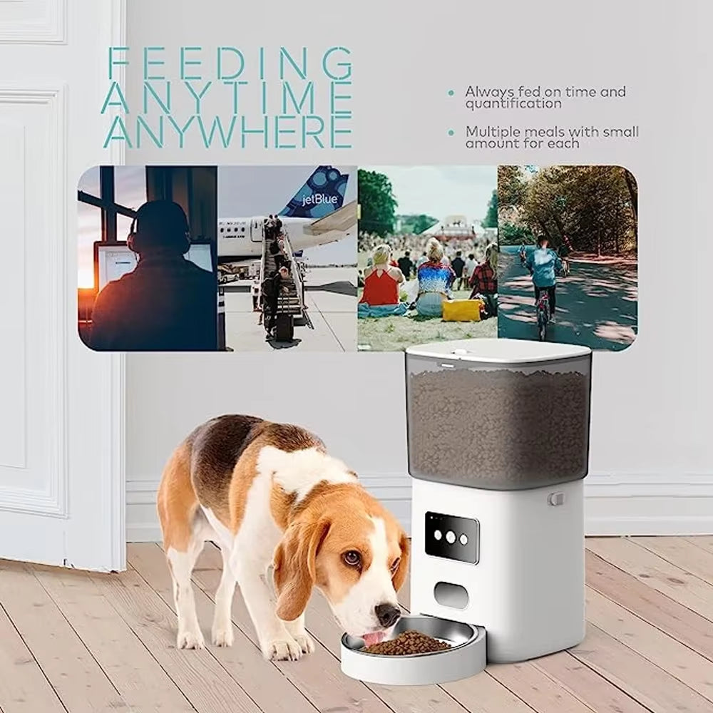 Automatic Pet Feeder APP Control Timing 6L Electronic Pet Bowls Dog Food Dispenser Button Feed Cats Feeder Pet Feeder Wifi