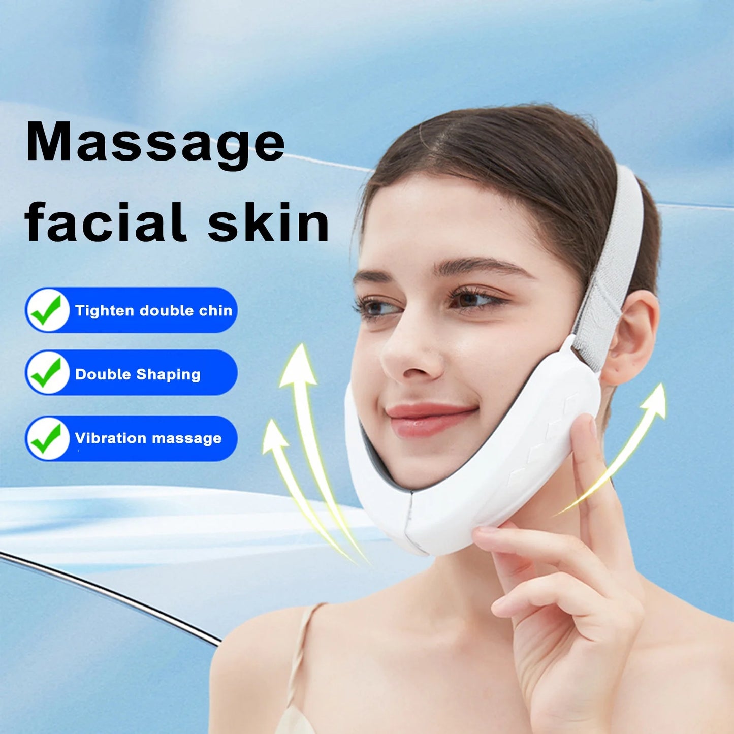 Face Massager Face Lifting Device Microcurrent Fece Slimming Vibration Promote Circulation Double Chin V Line Lift Belt Cellulite Jaw Device